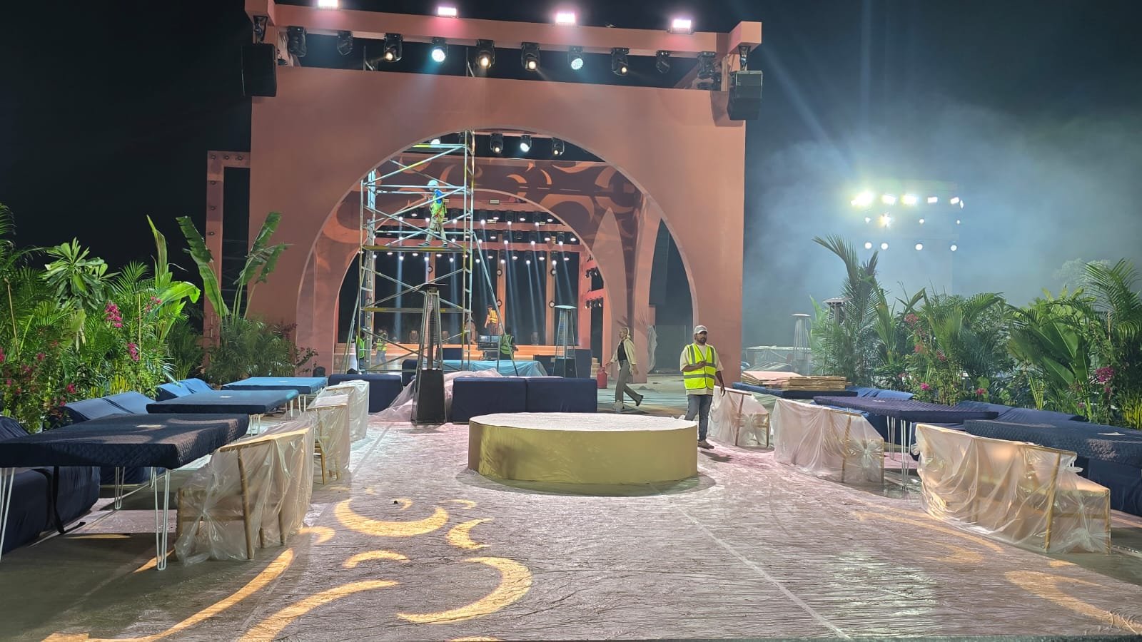 Majlis event space during on-site installation